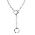 thumbnail image 1 of Collar de Cadena Deslizante Uxcell, Collar Cubano Ajustable de 31.5 Pulgadas con Anillo O de Cadena de Acero de Titanio para Mujeres Hombres Joyería Punk Gótica, Plata, 1 of 6