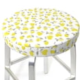 thumbnail image 3 of KLL Yellow Lemon Leaves Round Bar Chair Cushion Cover ,Bar Stool Protector with Elastic, Soft Washable, 3 of 6