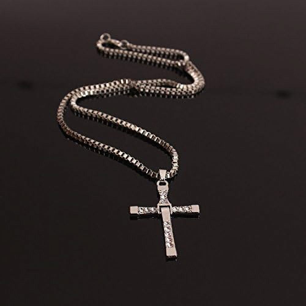 XINQIHANG Fast and Furious Moive Cross Pendant Necklace Dominic Toretto Vin Diesel Dom Silver Walmart