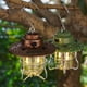 thumbnail image 1 of Farol portátil retro para acampar - Lámpara de tienda LED recargable por USB, lámpara exterior colgante regulable, duración 24h, impermeable IPX65, verde o bronce, 1 of 8