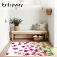 thumbnail image 3 of ODIKA 6'x9' Machine Washable Non-Slip Area Rug, Whimsical Meadow Design with Dancing Wildflower Sprays High Traffic Rug, Pink, 542679, 3 of 7