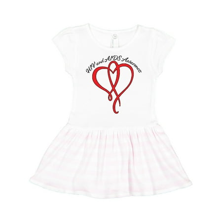 

Inktastic HIV and AIDS Awareness Red Heart Ribbon Gift Toddler Girl Dress