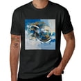 thumbnail image 2 of Abstract art pictures, blue and white graffiti art paintings, shirt design, artistic presentation, T-shirt gifts, casual and breathable men, women, boys, girls, 2 of 4