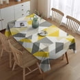 thumbnail image 2 of Yellow and Gray Modern Art Geometric Rectangle Tablecloth 60"x84",Waterproof Polyester Rectangle Table Cloth, Wipeable Spillproof Polyester Tablecloth for Dining, Camping, Indoor and Outdoor, 2 of 5