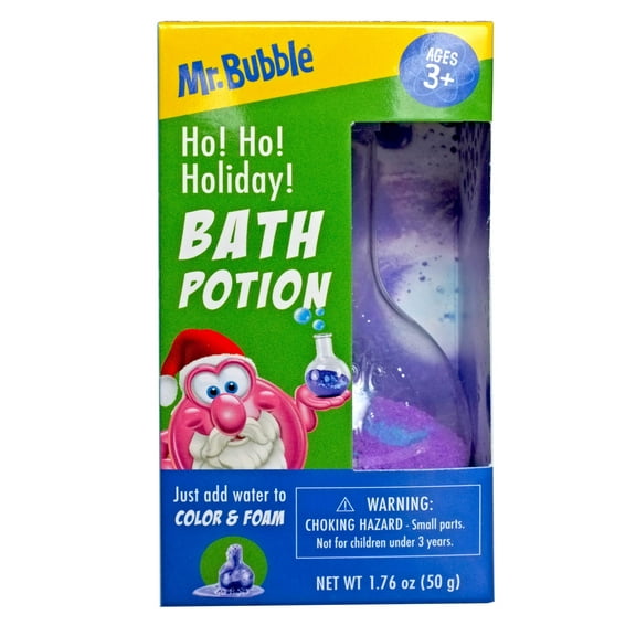 Mr. Bubble Ho! Ho! Holiday! Bath Potion, Purple Bubbling Bath Fun, 1.76 oz
