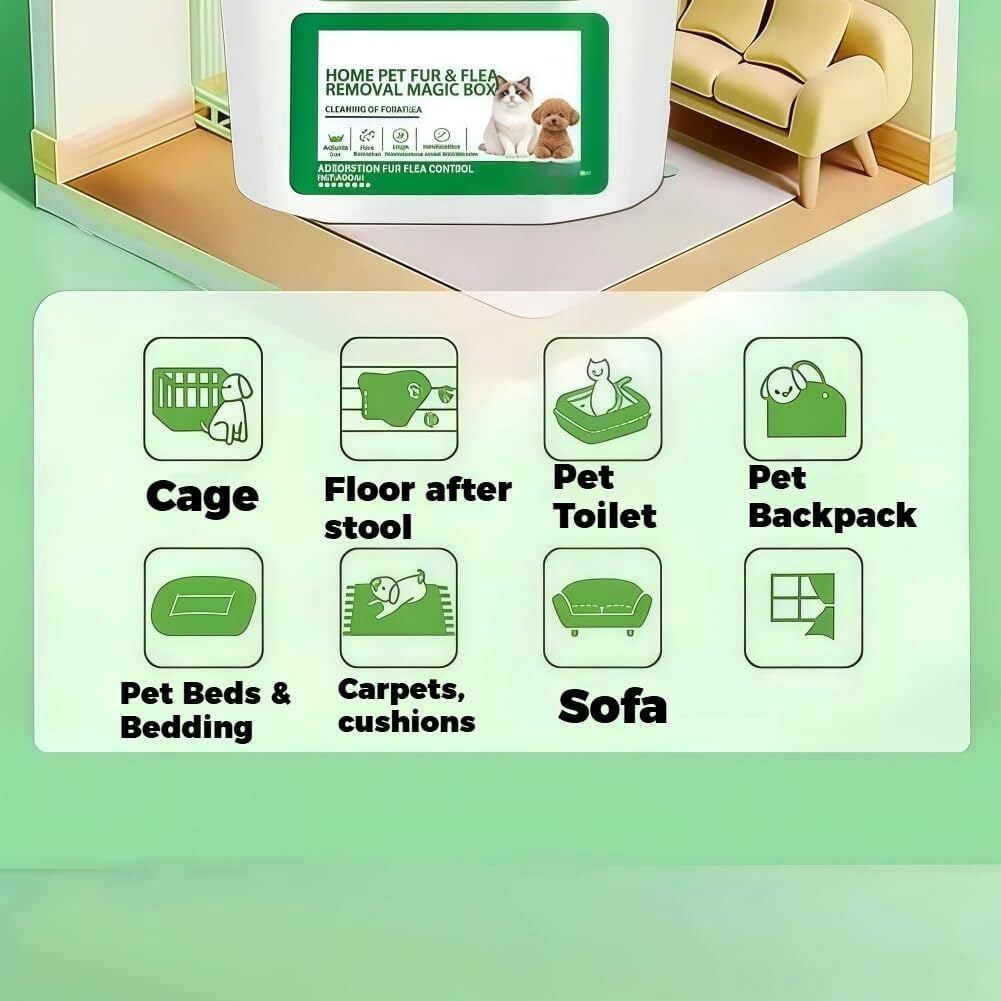 2026 New Home Pet Fur & Odor Removal Magic Box, Indoor Air Purification Dust Removal Magic Box for Home Pet Hair, 400ml, 360°, Portable Odor Eliminator & Dust Collector for Bedroom, Living Room