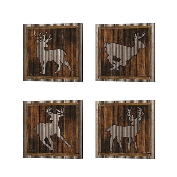 Metaverse Cindy Jacobs 'Deer Silhouette & Running' Canvas Art (Set of 4)