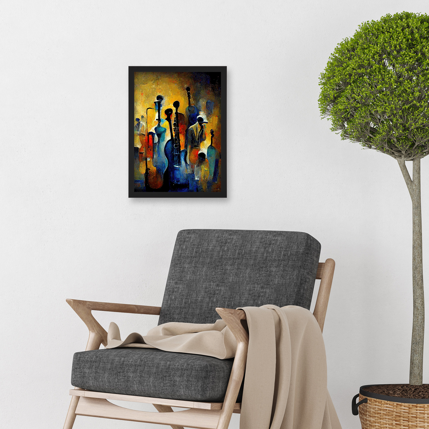 Abstract Jazz Orchestra Rhythm & Blues Music Oil Artwork