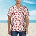 thumbnail image 2 of Sikiie Red Football Print Men's Hawaiian Shirt, Summer Beach Button Pocket Short Sleeve T-Shirt,XX-Large, 2 of 7