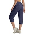 thumbnail image 5 of Capris for Women Quick Dry Elastic Waist Straight Leg with 6 Pockets Lightweight Casual Summer Hiking Pants, 2XL, 5 of 7