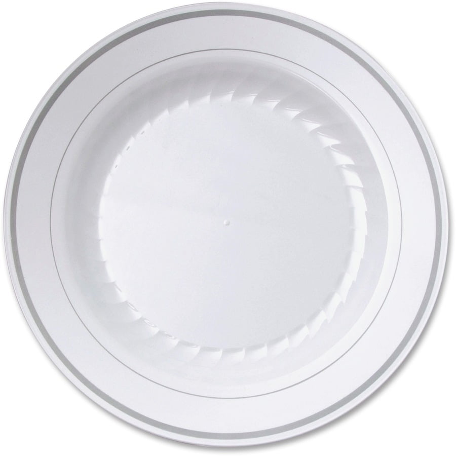 Masterpiece Heavyweight Plastic Plates Picnic Disposable White