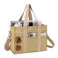 thumbnail image 2 of Kabaqoo Canvas Tote Bag with Multi Pockets, Crossbody Tote with Compartments, 2 of 9