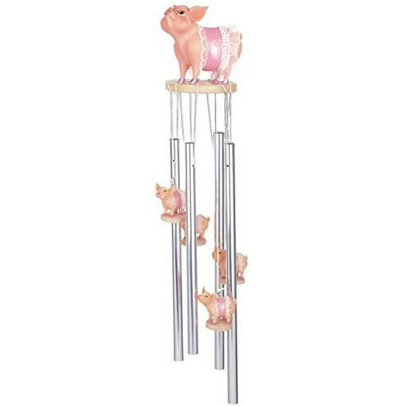 StealStreet SS-G-41021, Round Top Pinky Pig Hanging Garden Decoration Wind Chime