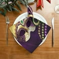 thumbnail image 2 of Coolnut Mardi Gras Cloth Napkins Set of 6, Oversized Washable Reusable Polyester Dinner Table Napkins for Family, Restaurant, Party Decor, 20 x 20 Inch, 2 of 7