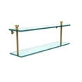 thumbnail image 2 of Foxtrot Collection Two Tiered Glass Shelf - Satin Chrome / 22 Inch, 2 of 5