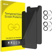 Privacy Screen Protector and Camera Lens Protector Compatible with iPhone 11 6.1-Inch, Anti Spy Tempered Glass Film, 2-Pack