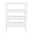 thumbnail image 2 of 4 Tier Shoe Rack White Stackable Shoes Rack Organizer Multifunctional Bamboo Shoe Rack for Home Hotel Dorm, 2 of 20