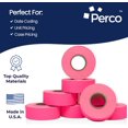 thumbnail image 4 of Perco 2 Line Fluorescent Pink Labels - 24,000 Blank Price and Date Gun Labels for Perco 2 Line Price and Date Guns - 32 Rolls, 4 Sleeves - Made in USA, 4 of 7