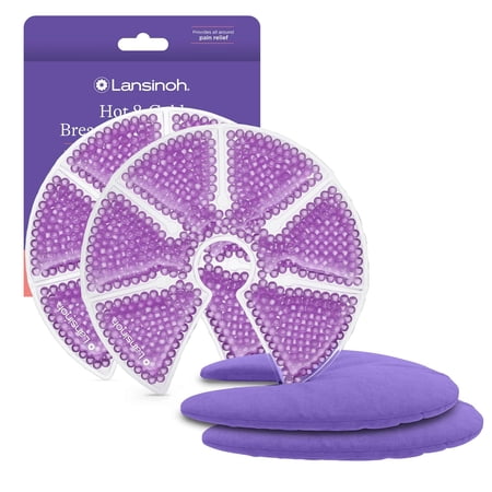 Lansinoh Hot & Cold Breast Therapy Packs with Covers, 2 Pack