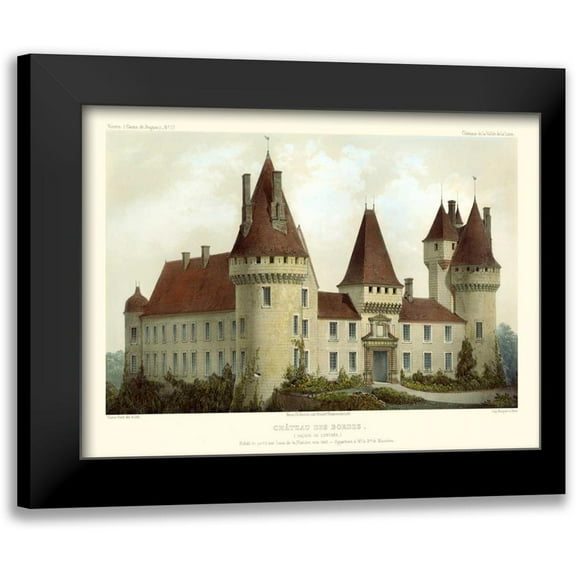Petit, Victor 14x12 Black Modern Framed Museum Art Print Titled - Petite French Chateaux I