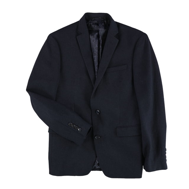 Bar III - Chaqueta tipo blazer de dos botones para hombre, ajustada, de punto limpio, azul, 40 de largo