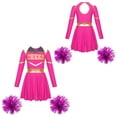 thumbnail image 6 of iiniim Girls Cheerleading Dance Long Sleeve Dress with Flower Balls Stage Performance Hot Pink 16, 6 of 7