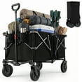 thumbnail image 1 of Gymax Chariot Pliable de 38 Pieds' avec Roues Tout-Terrain, 2 Porte-Gobelets, Poignée Ajustable, 1 of 10