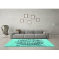 thumbnail image 3 of Ahgly Company Indoor Square Oriental Turquoise Blue Industrial Area Rugs, 8' Square, 3 of 4