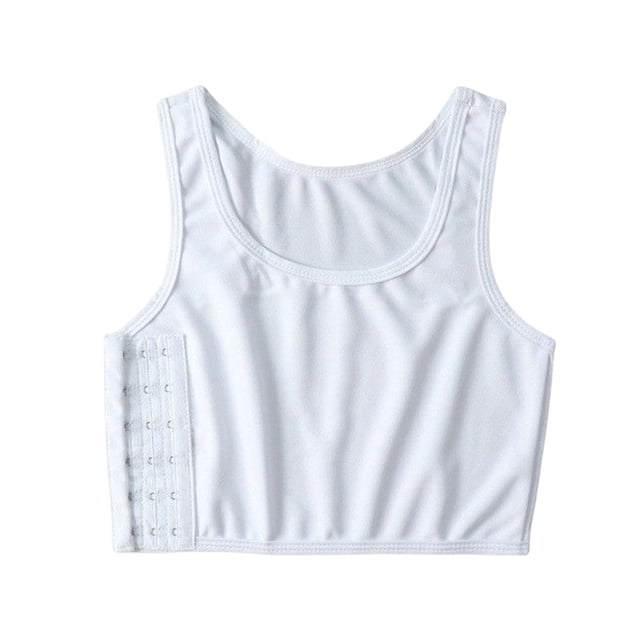 Jumpingount Chaleco envuelto para lesbianas, corsé, corpiño, transpirable, sin costuras, ropa interior moldeadora de pecho, Tops ajustables, informal para Camisetas sin mangas Blanco XL Jumpingount AP011863-12