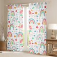 thumbnail image 2 of Castle Fairy Kids Children Kawaii Rainbow Curtains Pack of 2 (42x84 Each),Chic Floral Flower Curtains Blackout,Stars Print Bedroom Curtains,Microfiber Bedroom Decor, 2 of 6