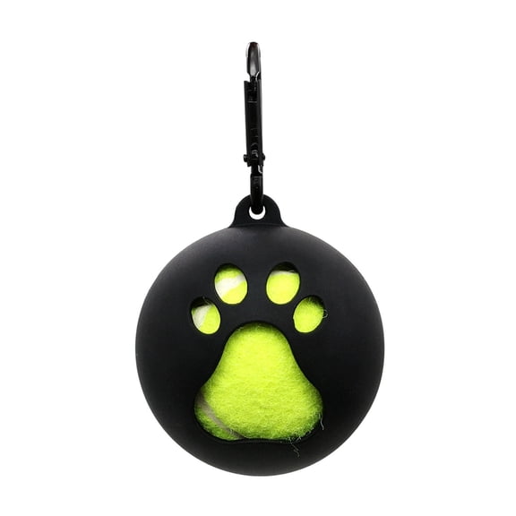 Portable Silicone Tennis Ball Holder With Clip Washable Ball Case For Sports Bag Backpack Belt Outdoor Use,Black-6.5Cm