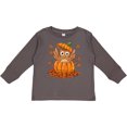 thumbnail image 3 of Inktastic Owl in a Pumpkin- cute for Halloween and Thanksgiving Boys or Girls Long Sleeve Toddler T-Shirt, 3 of 5
