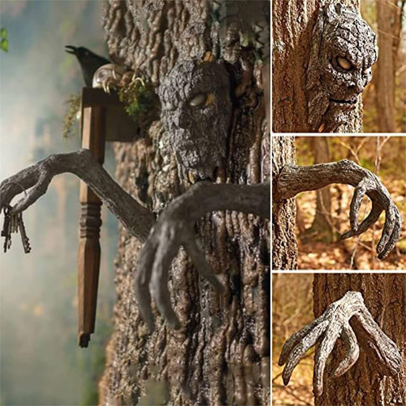 BLEEUS Tree Bark Face Halloween Outdoor Garden Statue Sculpture Decor Halloween Essential