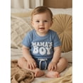thumbnail image 4 of BemeyourBBs Newborn Baby Boys Mama's Boy Outfit Infant Baby Boy Summer Clothes Waffle Knit Short Sleeve Letters Embroidery Romper with Shorts Set 2Pcs Outfits, 4 of 9