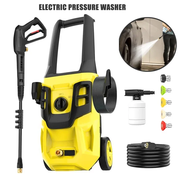 Azzunox 3500 PSI Electric Pressure Washer,Max 2.4 GPM Power Washer with 35FT Power Cord 20FT Hose 4 Nozzles Soap Cannon for Car Garden Yard Hom