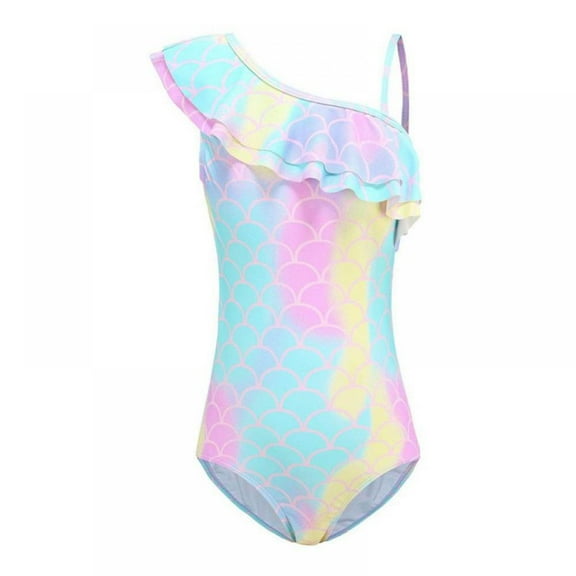 Xinhuaya Kids Girl One Piece Swimsuits Romper Swimwear Ruffle Bathing Suit Beach Sets