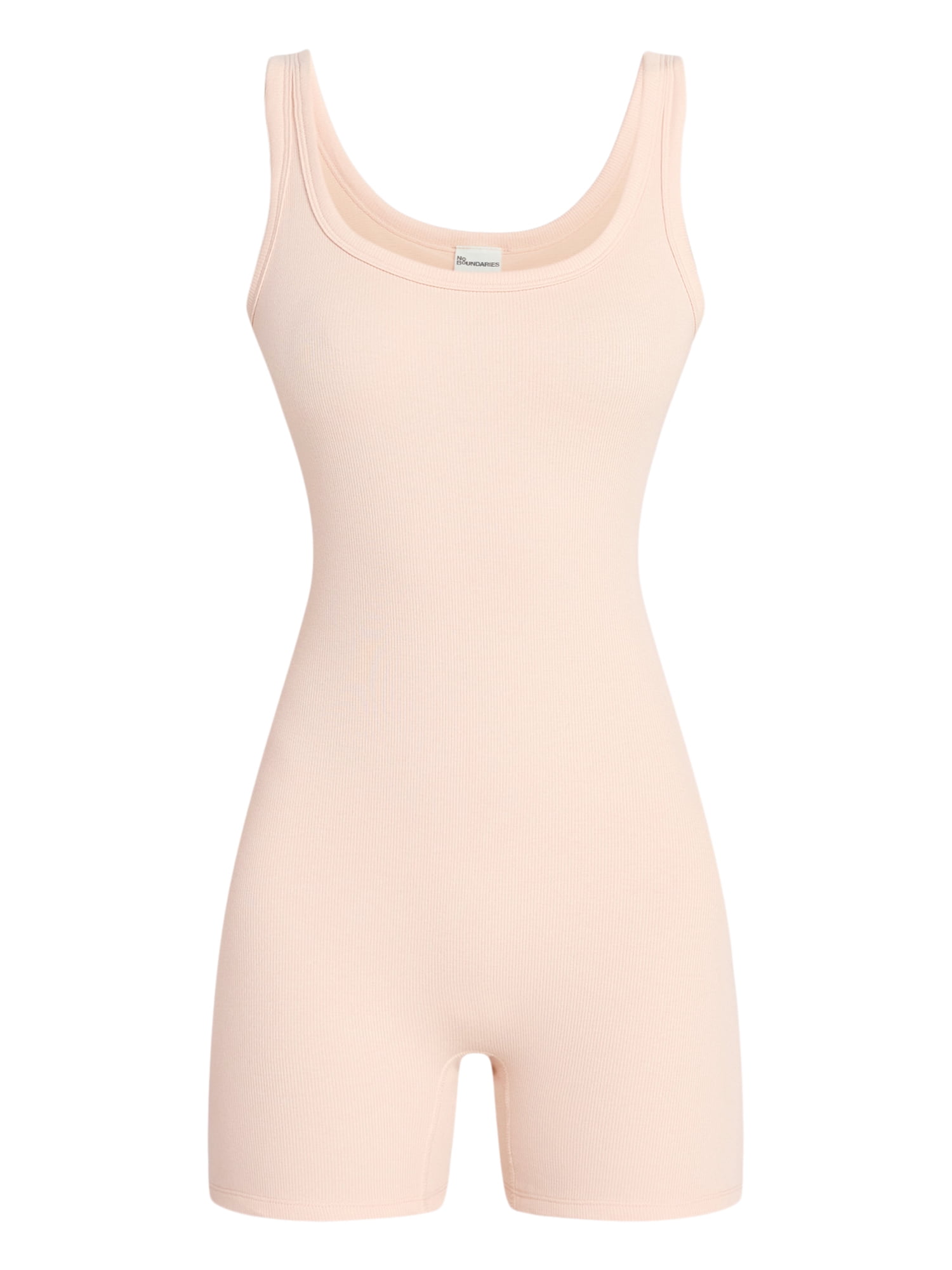 No Boundaries Cotton Stretch Ribbed Cozy Romper, Women’s XS-XXXL