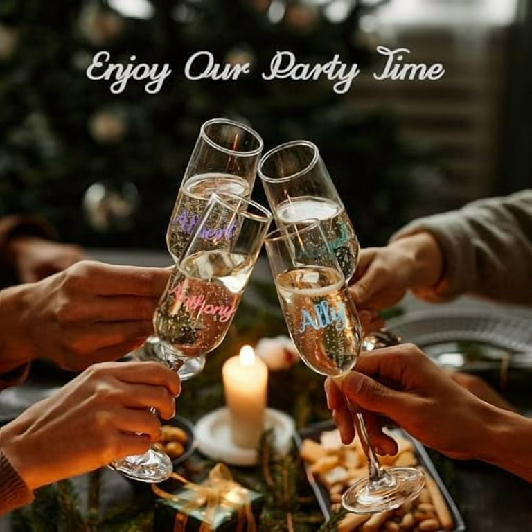 Metallic Wine Glass Markers, 10PCS Food Grade Non-Toxic Window