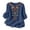 Navy, variant on Guluxicc 3/4 Length Sleeve Womens Tops Summer Casual V Neck Cotton Linen T Shirts Boho Embroidery Blouse Comfy Loose Tunic Top