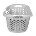 Home Logic 1.8 Bushel Hip Grip Plastic Laundry Basket, Gray