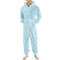 thumbnail image 2 of qolati Hooded Fleece Jumpsuit for Men Causal Long Sleeve Zip Up Onesie Pajamas Sleepwear with Pocket Soft Cozy Winter Warm Plush Loungewear, 2 of 7