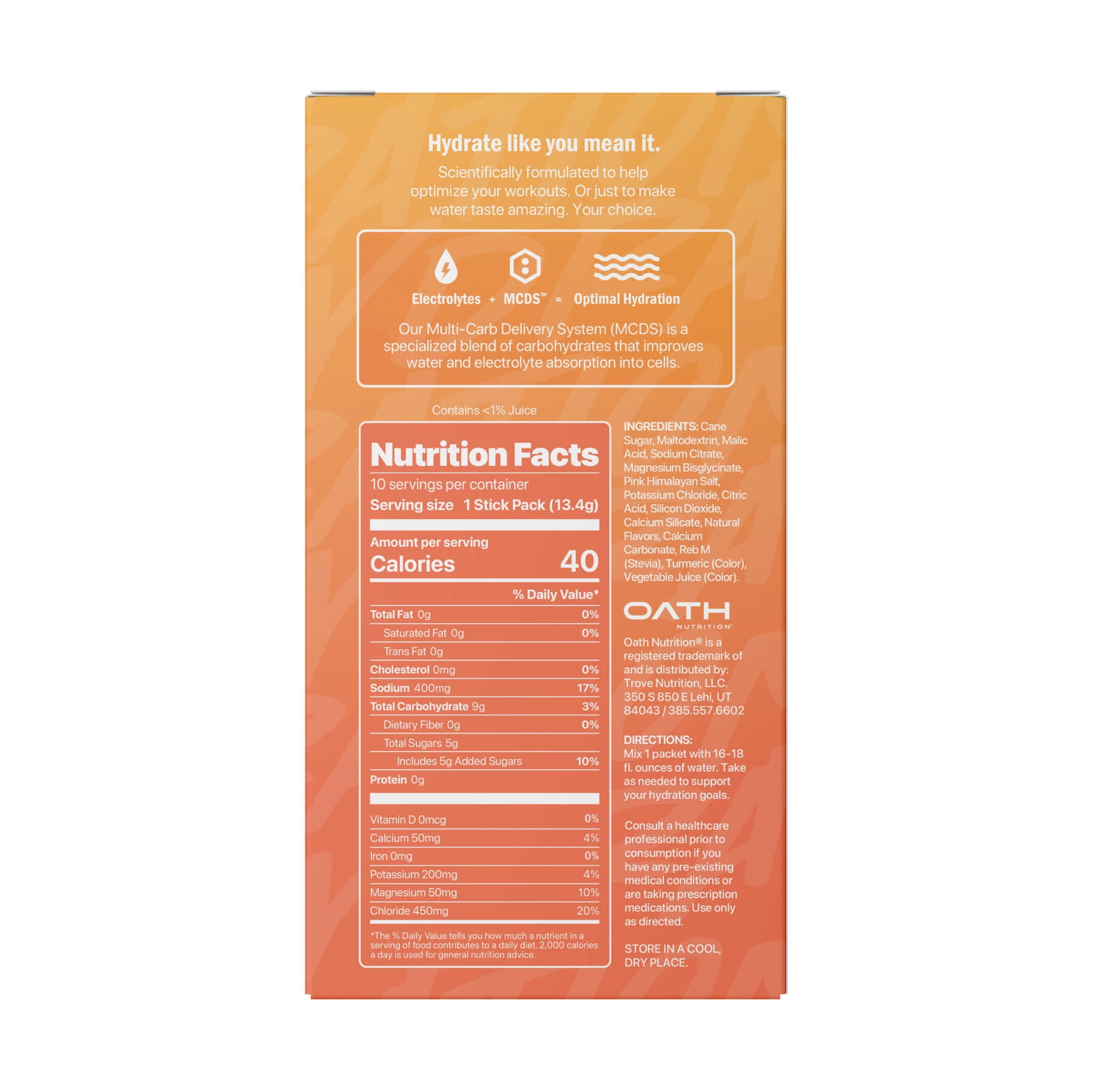OATH Hydration Peach Nectarine 10-Count