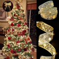 thumbnail image 1 of Christmas Ribbon Fairy Lights, Christmas Tree Light Up Ribbon, Ribbon Lights for Christmas Tree, Indoor Ribbon String Lights for Xmas Tree Decor (Gold-Warm,10M),Red,10M-USB, 1 of 9