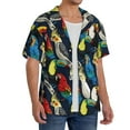 thumbnail image 2 of KLL Parrot Print Men's Shirt Short Sleeve Button Down Summer Cuba Beach Shirts- 4X-Large, 2 of 5