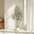 thumbnail image 3 of VIVATREES 5FT Artificial Olive Tree Faux Olive Plant Realistic Leaves Silk Tree with White Pot Planter Lifelike Green Leaves & Olive Fruits for Home Office Decor, Interior Outdoor Decoration, 3 of 10