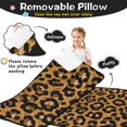 thumbnail image 3 of Black and Orange Leopard Print Teens Toddler Nap Mat with Pillow, Sleeping Mat Bag for Preschool Daycare 60"x20", 3 of 6