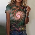 thumbnail image 1 of Nouveaux T-Shirts Imprimés 3D pour Femmes Été Col Rond Manches Courtes T-Shirt Floral Vêtements Féminins, 1 of 5