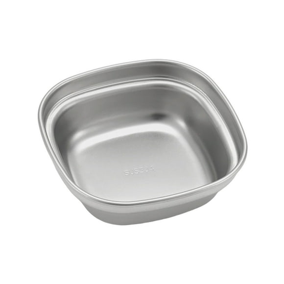 Camping & Hiking Outdoor Stainless Steel Tray Compartment Dish Dipping Bowl Portable Kitchenware for Camping Tableware