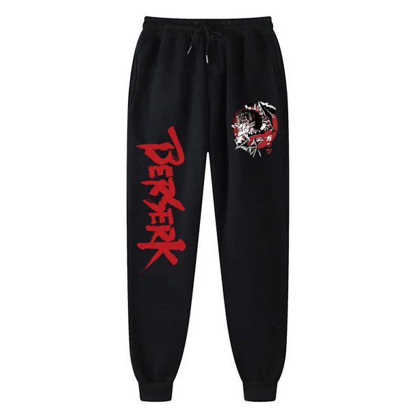 Pantalones de chándal con estampado de Anime Berserk para hombres, pantalones de Joggers atléticos, pantalones de forro polar casuales con bolsillos, disfraz de Cosplay, primavera y otoño