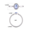 thumbnail image 5 of Round and Oval Shape Natural Tanzanite Gemstone Ring in 14K White Gold (Size: 6.5), 5 of 6